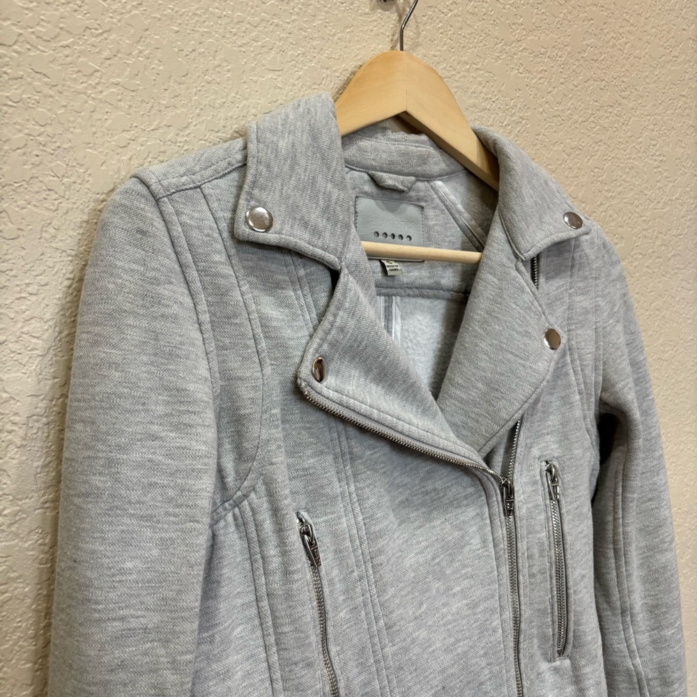 Blank NYC Sweatshirt Moto Jacket in Heather Gray Size Small - Picture 5 of 9